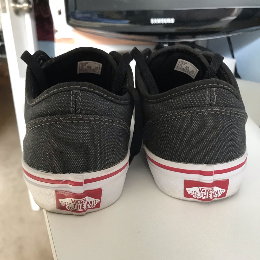 Vans dark gray and red trim
